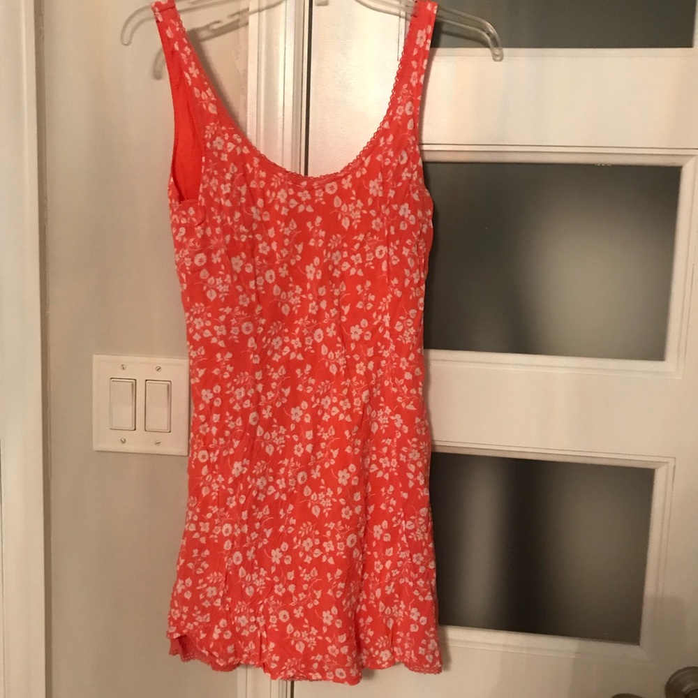 floral salmon colored dress